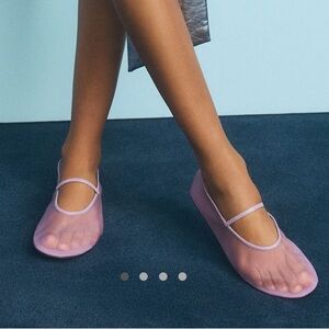 Jeffrey Campbell Swan-Lake Mesh ballet Flat Mary Jane lilac